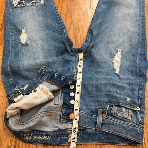 7 For All Mankind Mid Rise Josefina Skinny Boyfriend Denim blue jeans - Picture 10 of 16